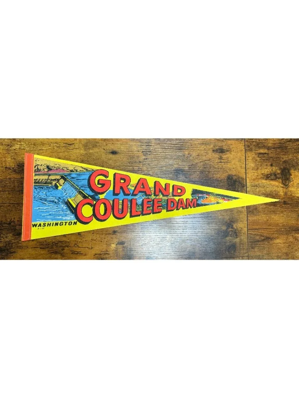 Vintage Grand Coulee Dam, Washington pennant